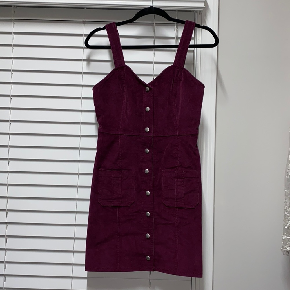 Express corduroy overall dress XS